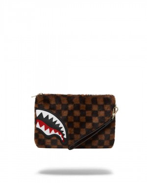 Pochette Sprayground Pochette Fur Sharks In Paris Pouchette καφε | 5183FSKCR