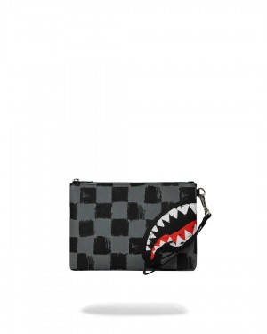 Pochette Sprayground Pochette Sharks In Paris Gray Paint Pouchette γκρι | 4732ADETN