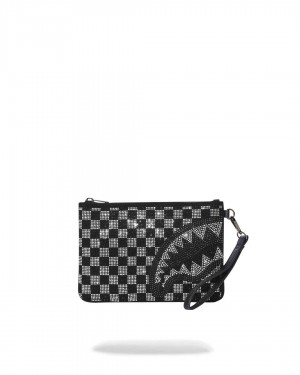 Pochette Sprayground Pochette Trinity Checkered Pouchette μαυρα | 5781KHAJM