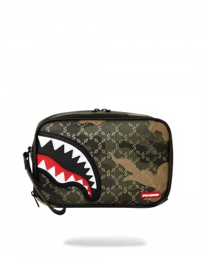 Pochette Sprayground Pochette $ Pattern Over Toiletry Brick καμουφλάζ σκούρο κοκκινα πρασινο | 2491STNUL