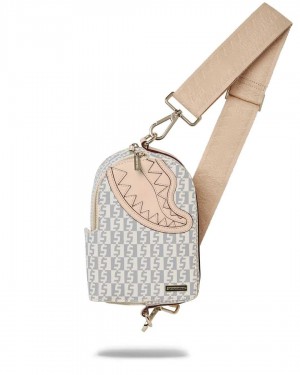 Small Bags Sprayground Money Checkered Crossbody ροζ ασπρα | 9503WBLEP