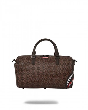 Small Bags Sprayground Sharks In Paris Check Mini Duffle καφε | 2704ZGIUS