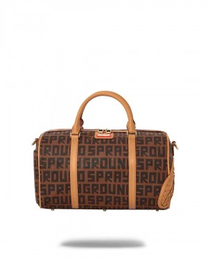 Small Bags Sprayground Split Infiniti Check Mini Duffle καφε | 6074RIWMJ