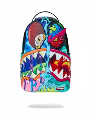 Σακιδια Sprayground Crazy Shark Split Dlxsv W/ Removable Eyes μπλε | 0845DCNJK