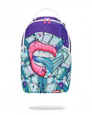 Σακιδια Sprayground Digital Money Lips μωβ | 8046VTSDL