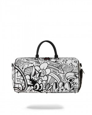 Τσαντεσ Sprayground Doodle Duffle ασπρα | 6891JUXYL