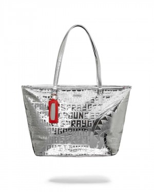 Τσαντεσ Sprayground Metallic Infiniti Tote μεταλλικός ασημι | 3172USQWP