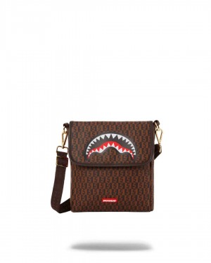 Τσαντεσ Sprayground Money Checkered Messenger καφε | 7824IQXAL