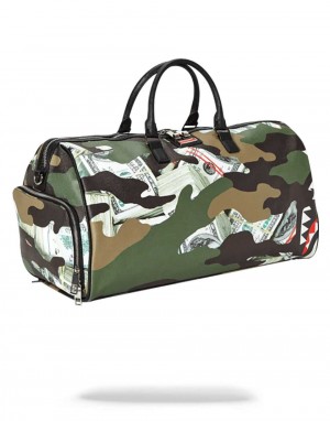 Τσαντεσ Sprayground Money Shark Duffle καμουφλάζ πρασινο | 3421FLUTR