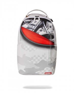 Σακιδια Sprayground Money Stash Flap Dlxsv ασπρα | 3149OLQFD