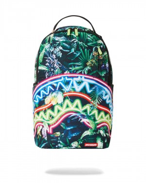 Σακιδια Sprayground Neon Shark Jungle Dlxsr πρασινο | 1492JUTAQ