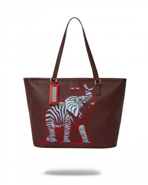 Τσαντεσ Sprayground Ron English 24 Elephant Tote Bordeaux μπορντο | 6145OGUQP