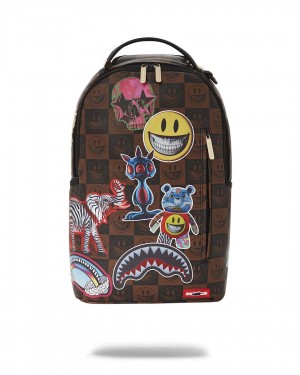 Σακιδια Sprayground Ron English Globalmogul καφε | 6082JMWIH