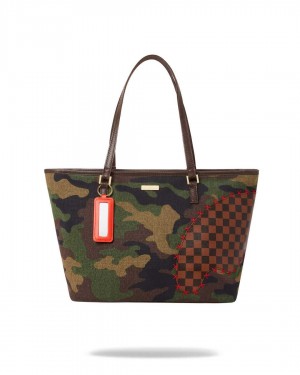 Τσαντεσ Sprayground Shark Shape Check Tote πρασινο | 4529COFJR