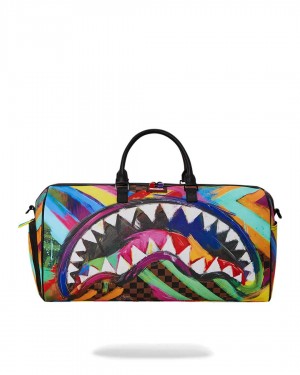 Τσαντεσ Sprayground Sharks In Paint Large Duffle πορτοκαλι | 1246UEGPD