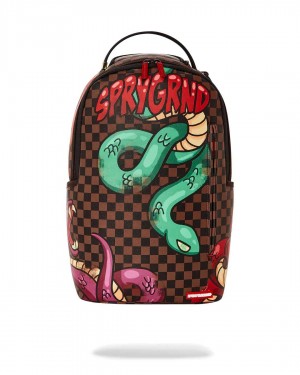 Σακιδια Sprayground Street Art Sip Snakeskin καφε | 6387VLZMF