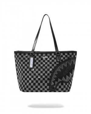 Τσαντεσ Sprayground Trinity Checkered Tote μαυρα | 4859TVENY