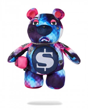 Σακιδια Sprayground Tye Check Teddy Bear μωβ | 4187TAJBW