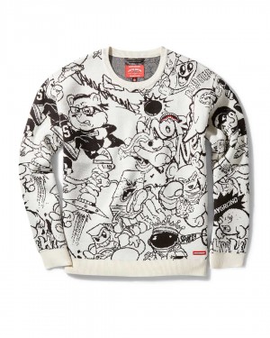 Φούτερ ανδρικα Sprayground Chaos Sweater Pullover ασπρα | 7064YNWFT