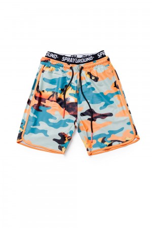 Μαγιό ανδρικα Sprayground Sunset Midi Swim καμουφλάζ πορτοκαλι | 3726ADLWQ