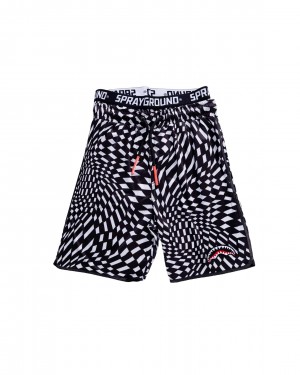 Μαγιό ανδρικα Sprayground Trippy Swim Shorts ασπρα | 1726WGOXK