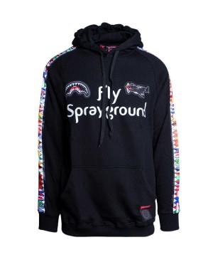 Φουτερ με Κουκουλα ανδρικα Sprayground Logo Fly μαυρα | 1729VSIUX