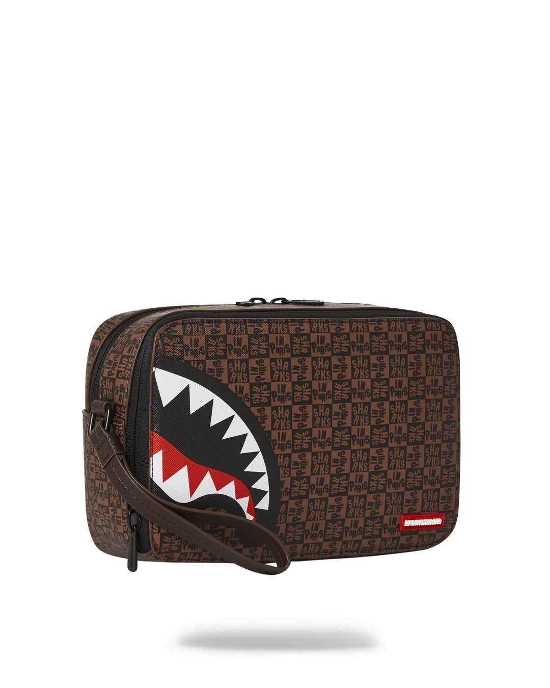 Small Bags Sprayground Sharks In Paris Check Toiletry καφε | 4931VCFSL