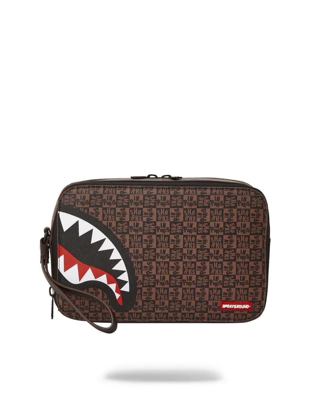 Small Bags Sprayground Sharks In Paris Check Toiletry καφε | 4931VCFSL