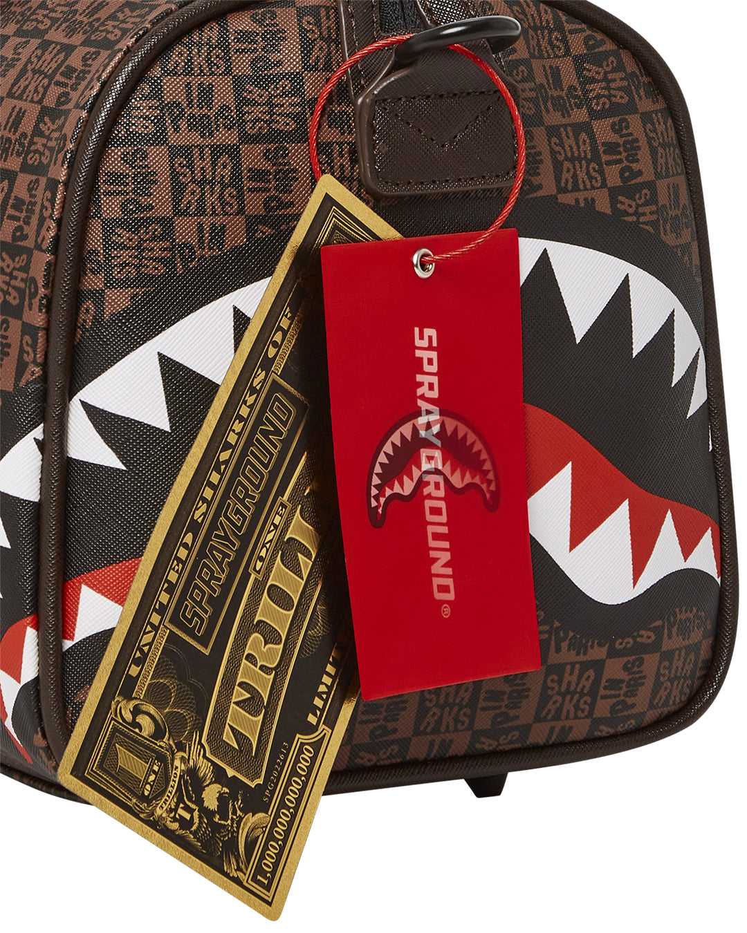 Small Bags Sprayground Sharks In Paris Check Mini Duffle καφε | 2704ZGIUS