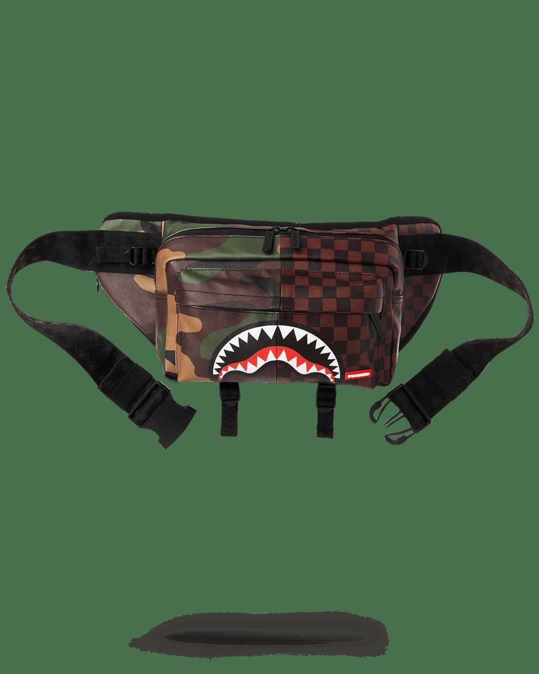 Waist bag Sprayground Checkered Split Doubleside Crossbody καμουφλάζ καφε | 8513QJUOA