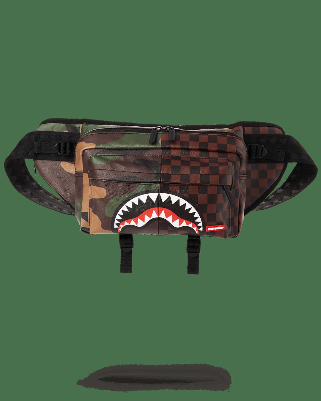 Waist bag Sprayground Checkered Split Doubleside Crossbody καμουφλάζ καφε | 8513QJUOA