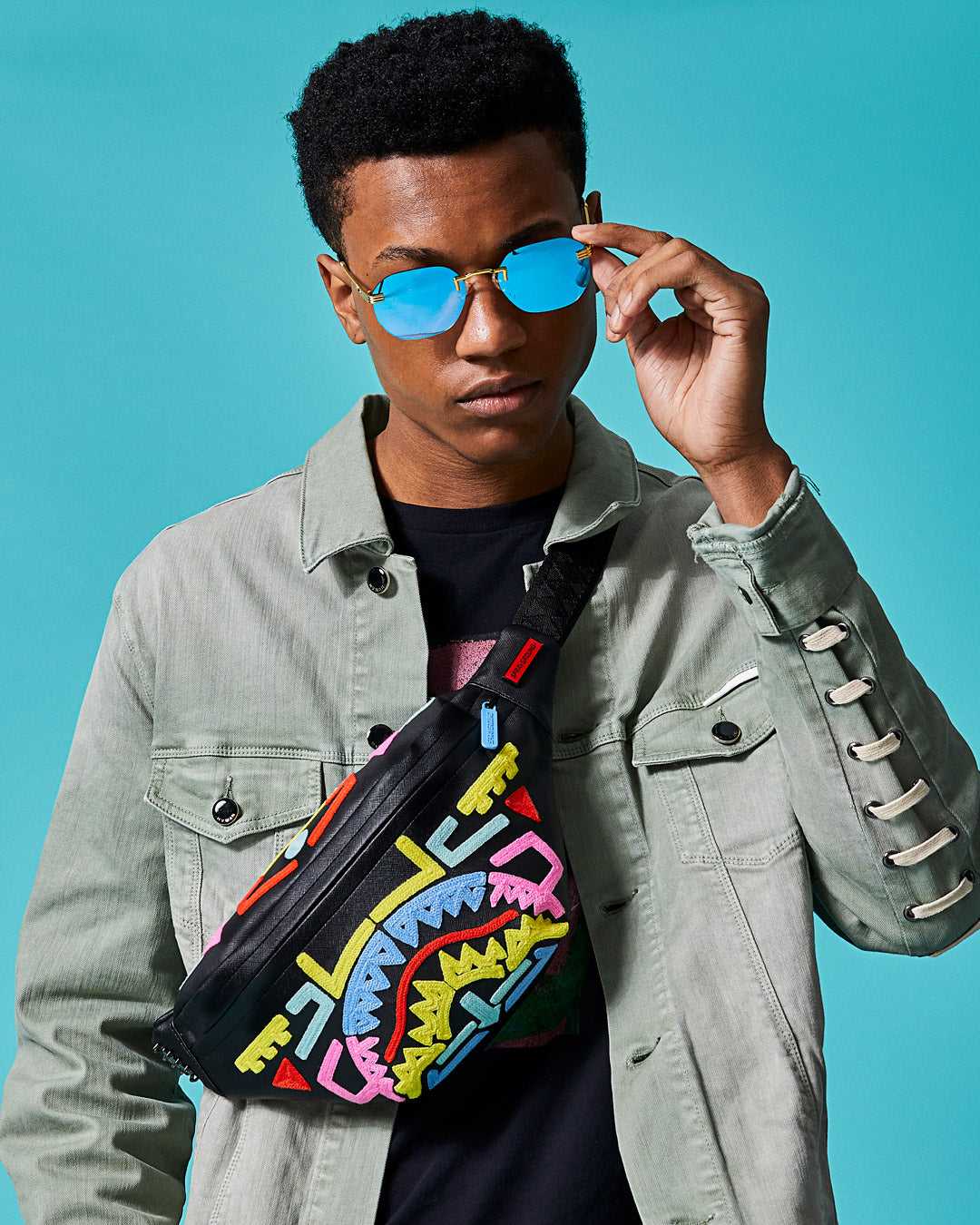 Waist bag Sprayground Electric Retro Crossbody μαυρα | 6571SQTVR