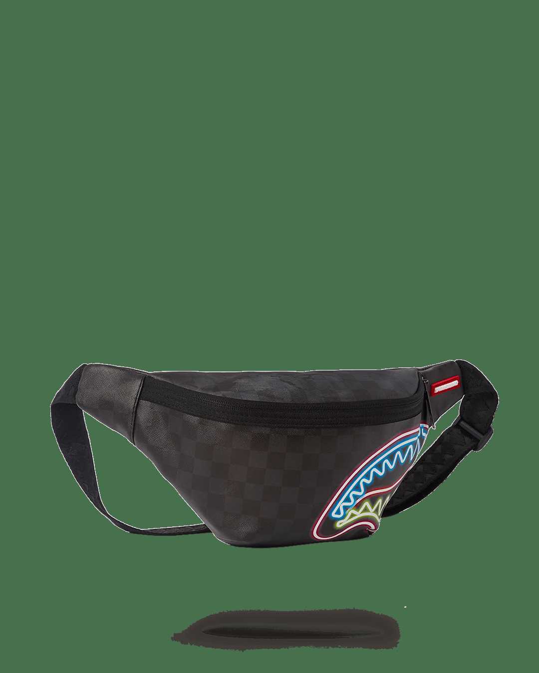 Waist bag Sprayground Sharks In Paris Glow Savvy Crossbody μαυρα | 0639QIYOB