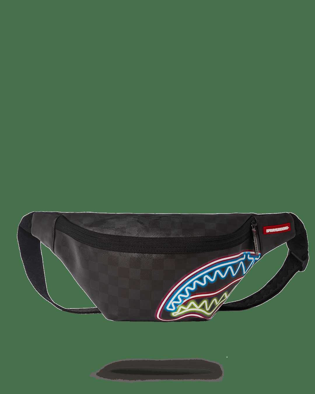 Waist bag Sprayground Sharks In Paris Glow Savvy Crossbody μαυρα | 0639QIYOB