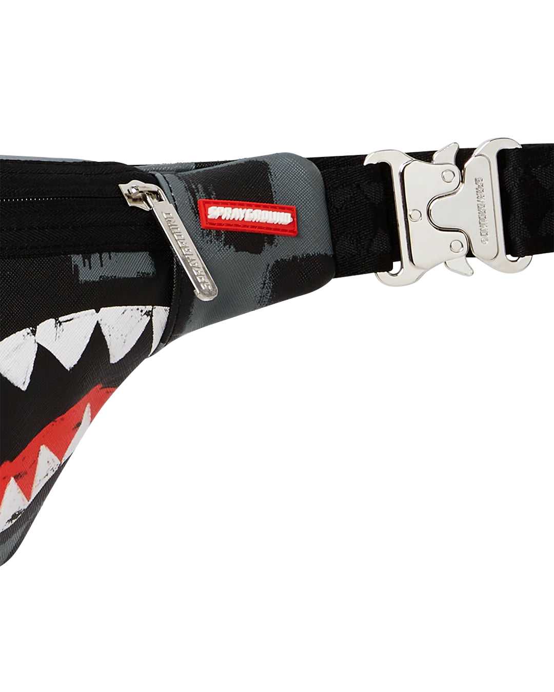 Waist bag Sprayground Sharks In Paris Gray Paint Crossbody γκρι | 9054PQNGZ