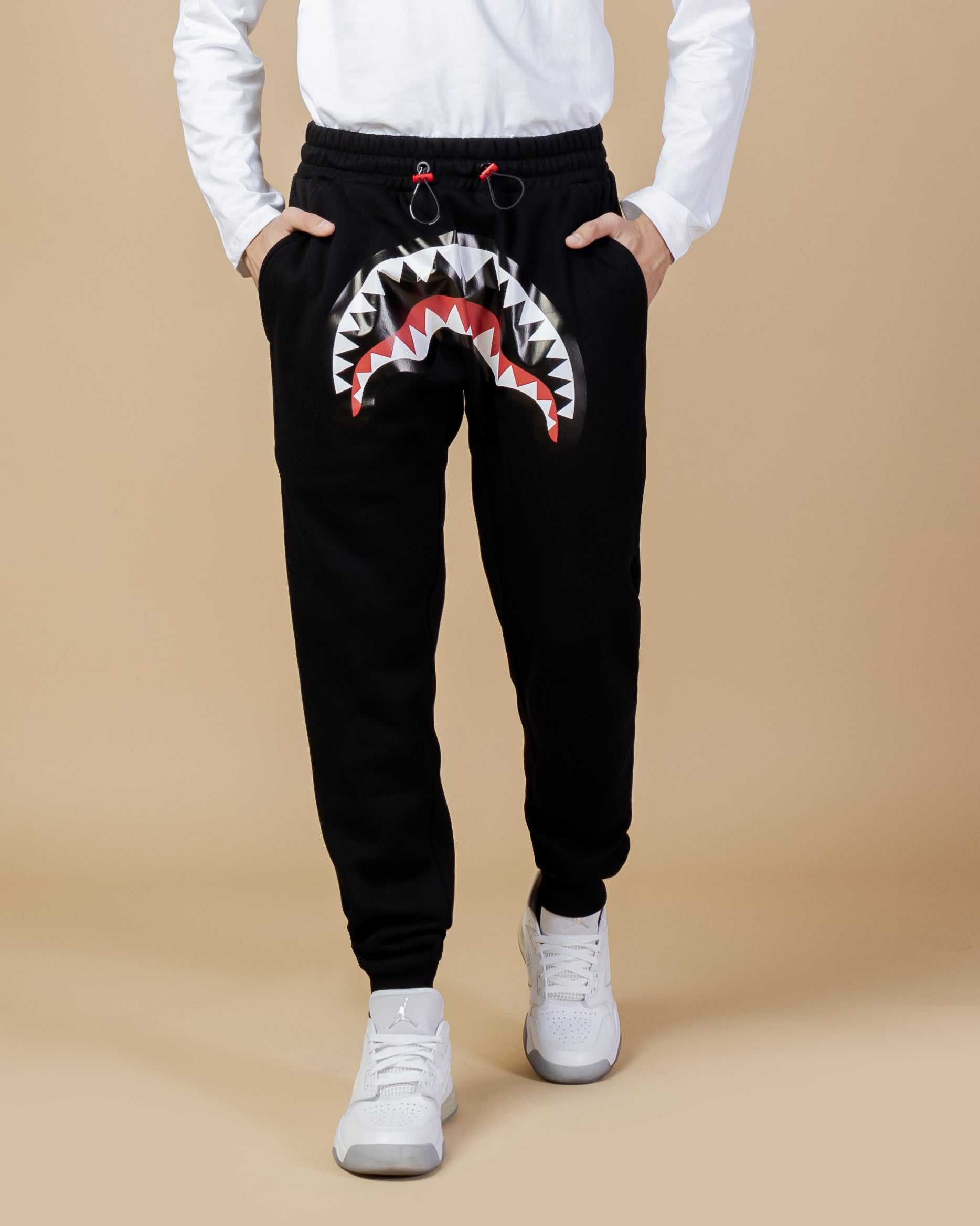 Παντελονι Jogger ανδρικα Sprayground Smooth Front Pants μαυρα | 5671SELDJ