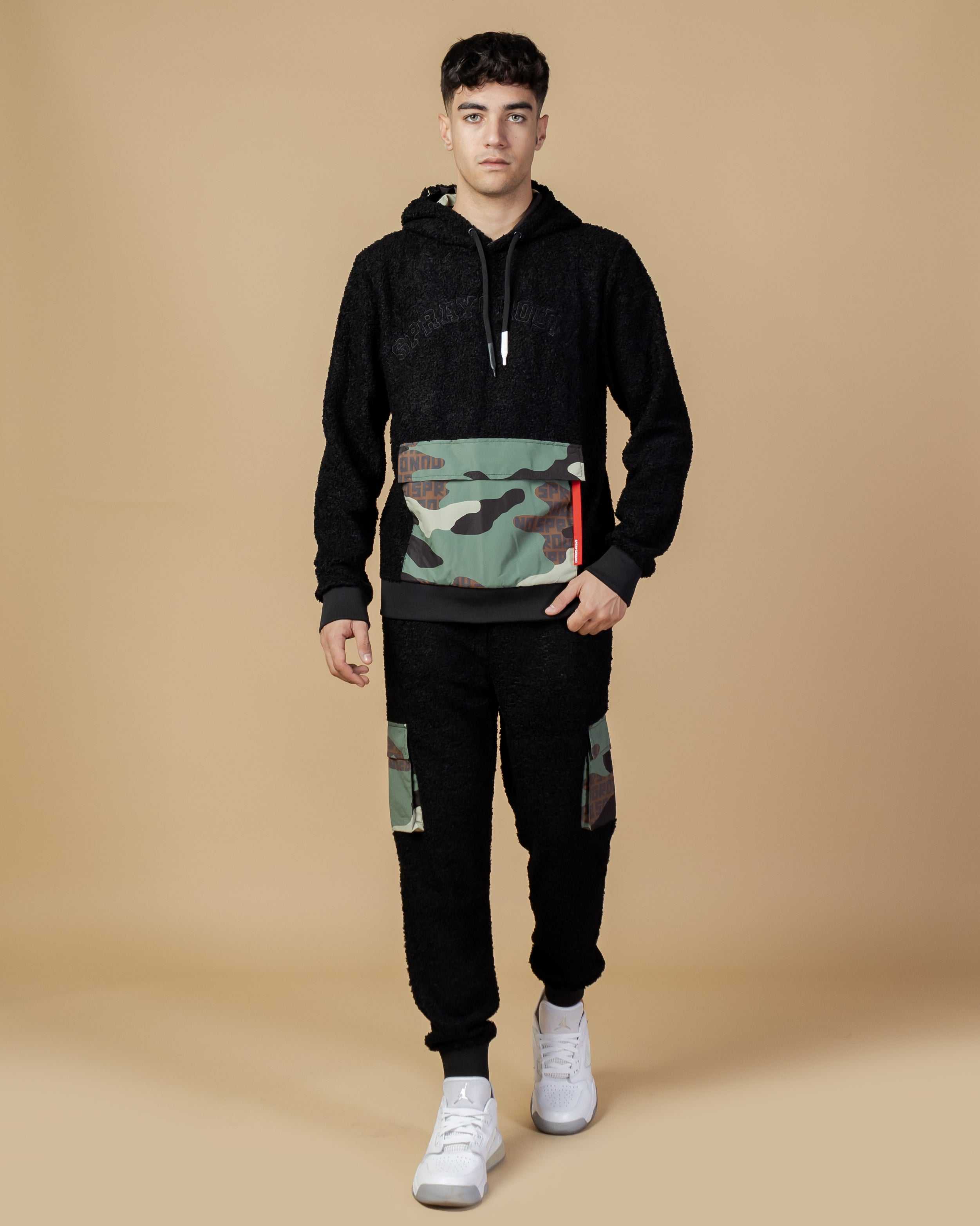 Παντελονι Jogger ανδρικα Sprayground Teddy Pocket Pants μαυρα | 1389MUAED