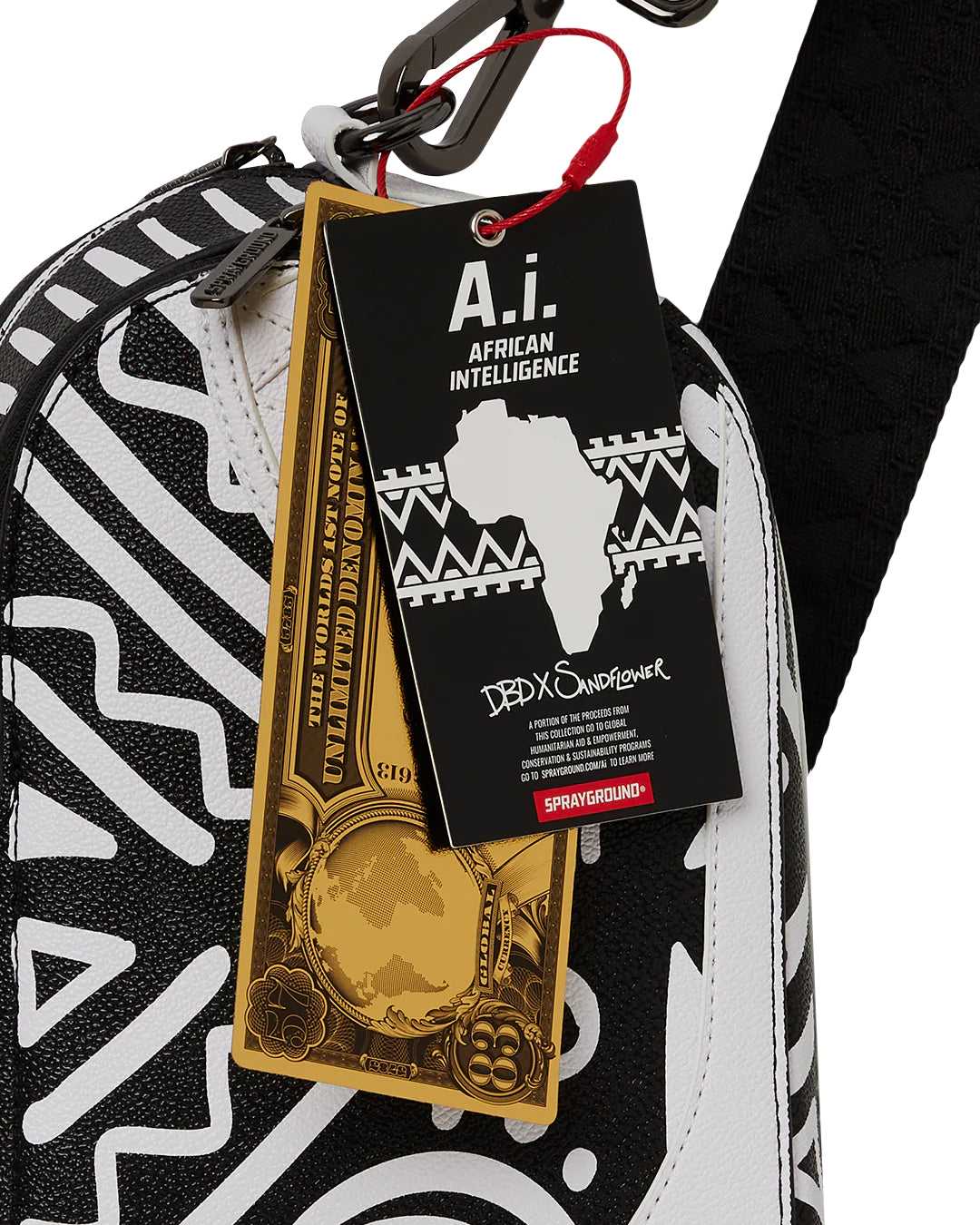 Σακιδια Sprayground Ai Tribal Courture Sling ασπρα | 1290UJGNF