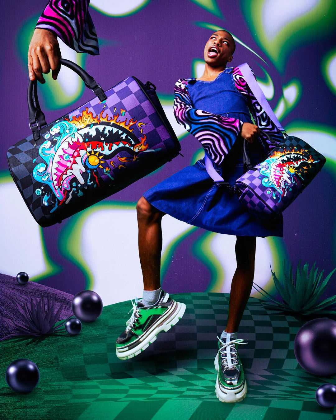 Τσαντεσ Sprayground Crazy Eyes Duffle μωβ | 3472HFCKG