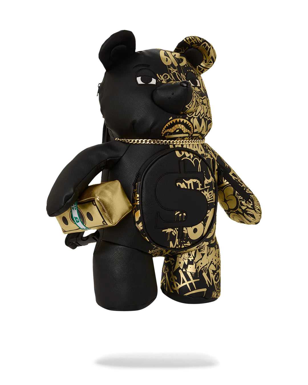 Σακιδια Sprayground Half Graff Bear χρυσο χρωμα μαυρα | 0278JFBIQ