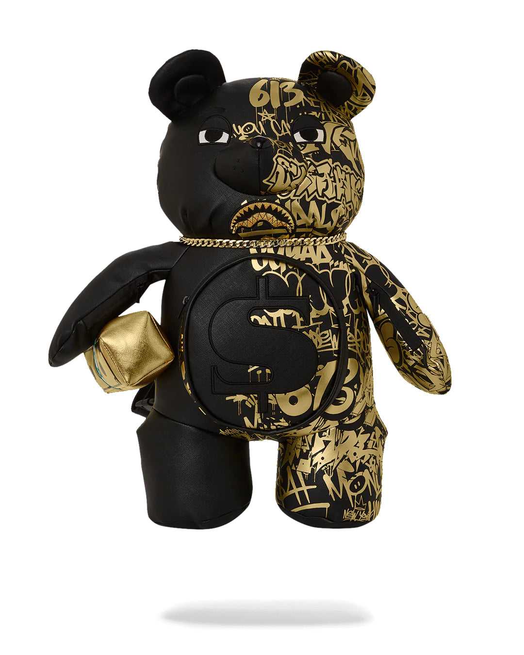 Σακιδια Sprayground Half Graff Bear χρυσο χρωμα μαυρα | 0278JFBIQ