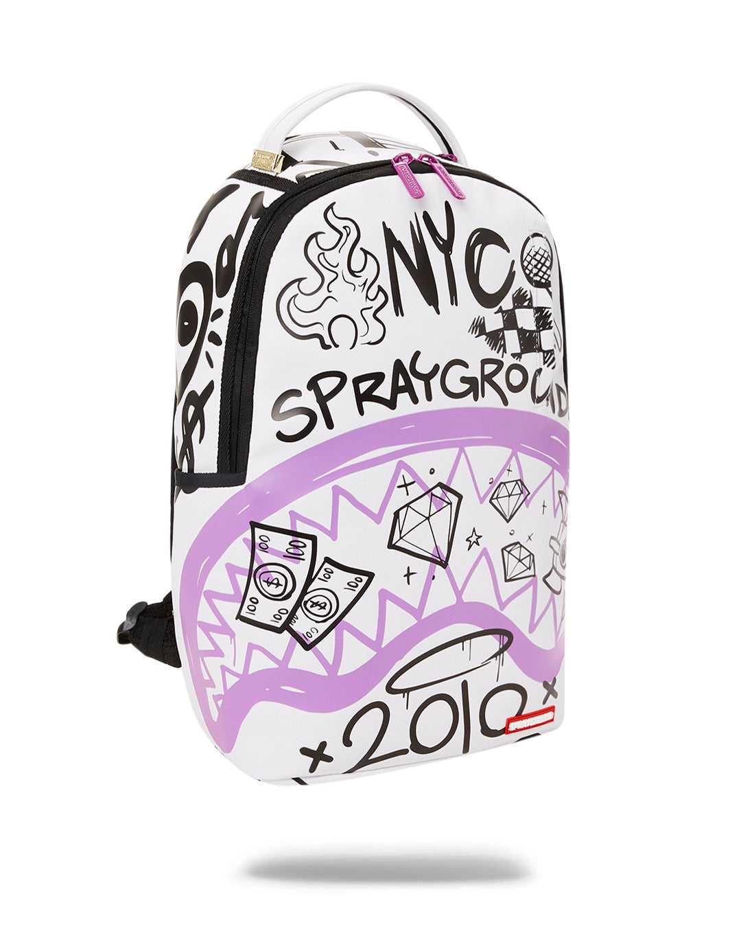 Σακιδια Sprayground Handwritten Shark Dlxr ασπρα | 0641GBVIZ