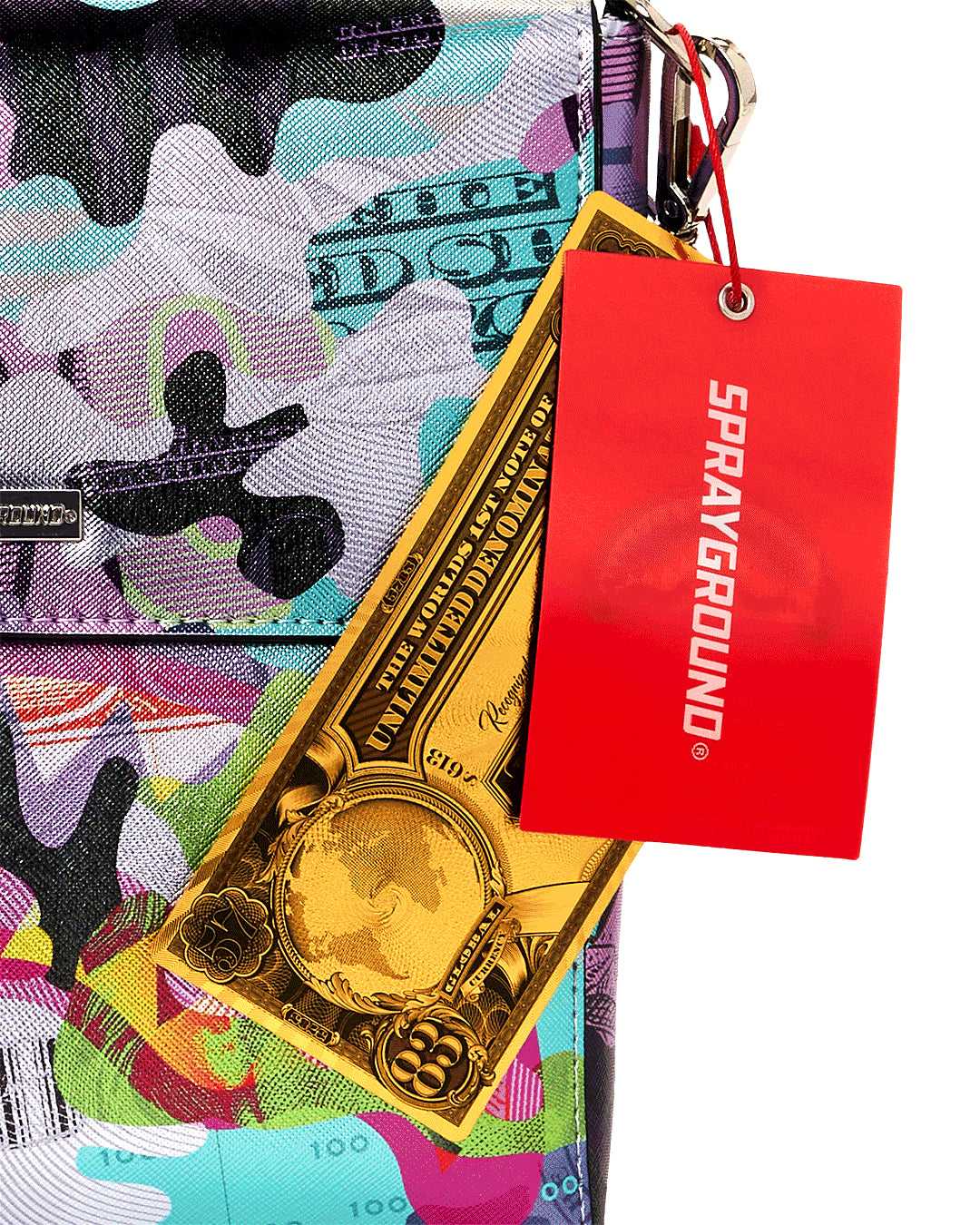 Τσαντεσ Sprayground Neon Money Messenger καμουφλάζ ασημι | 8197CUWGZ