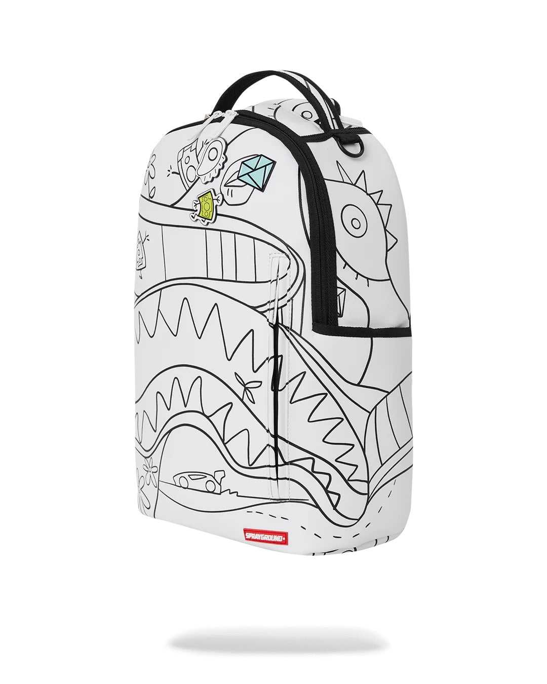 Σακιδια Sprayground Shark Doodle Dlxv ασπρα | 7539SRKPO