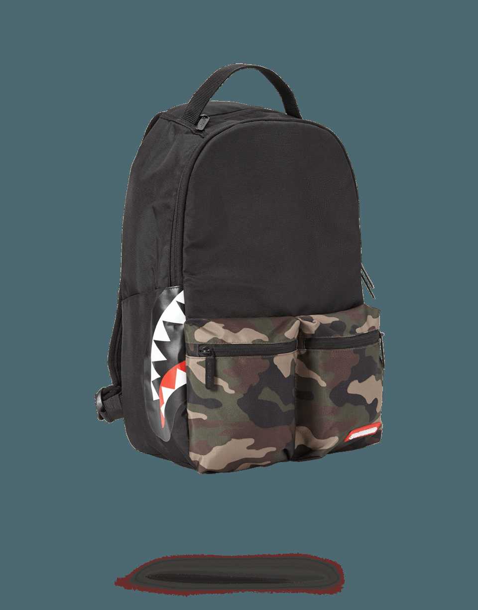 Σακιδια Sprayground Side Shark Double Cargo καμουφλάζ μαυρα | 9581SEMOT