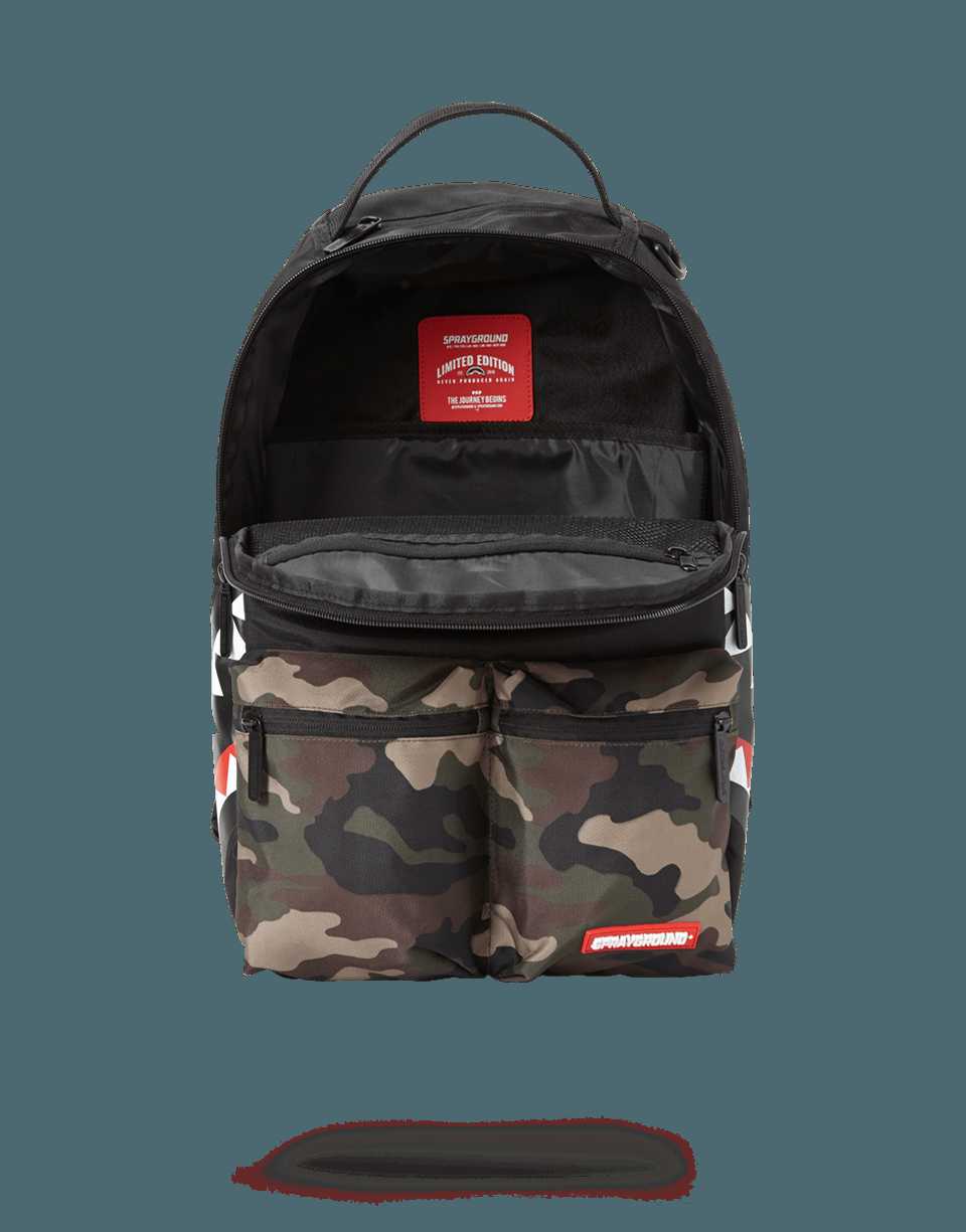 Σακιδια Sprayground Side Shark Double Cargo καμουφλάζ μαυρα | 9581SEMOT