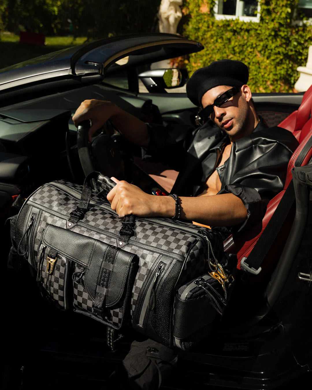 Τσαντεσ Sprayground Special Ops Checkered Cargo Duffle γκρι | 2190WAPIK