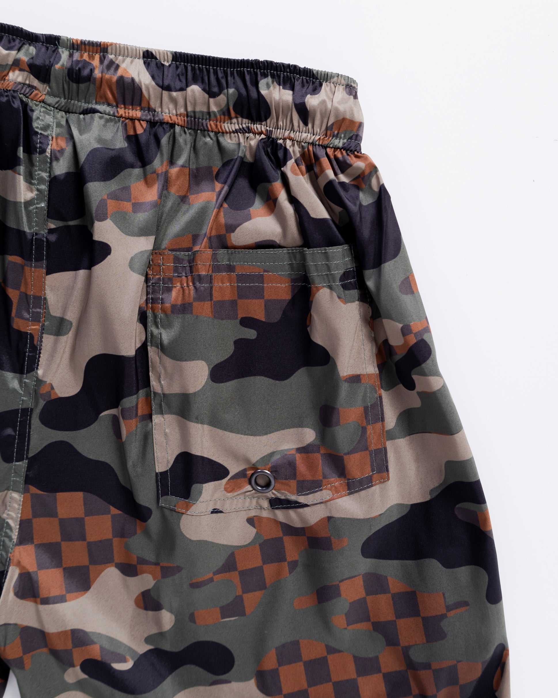 Μαγιό ανδρικα Sprayground Checkered Swim Trunks καμουφλάζ πρασινο | 6215FVLWM