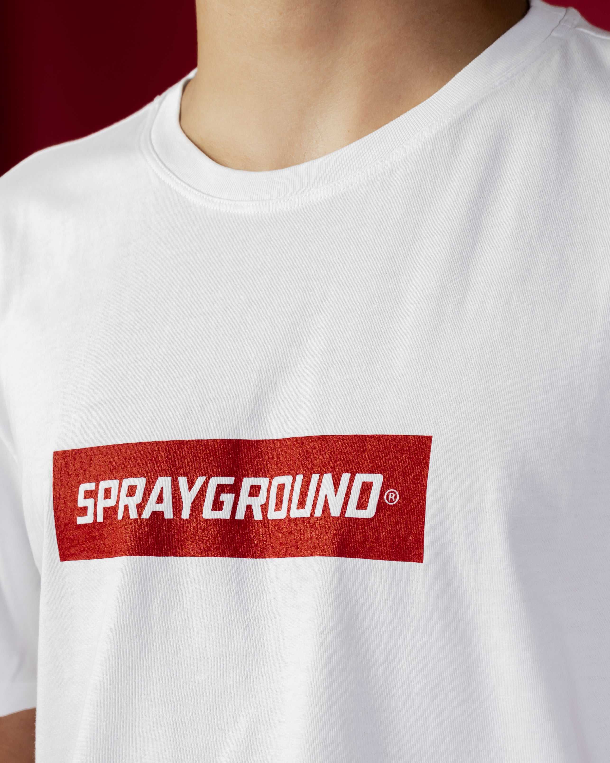 Μπλουζακι ανδρικα Sprayground Double Logo ασπρα | 0416LRYSH