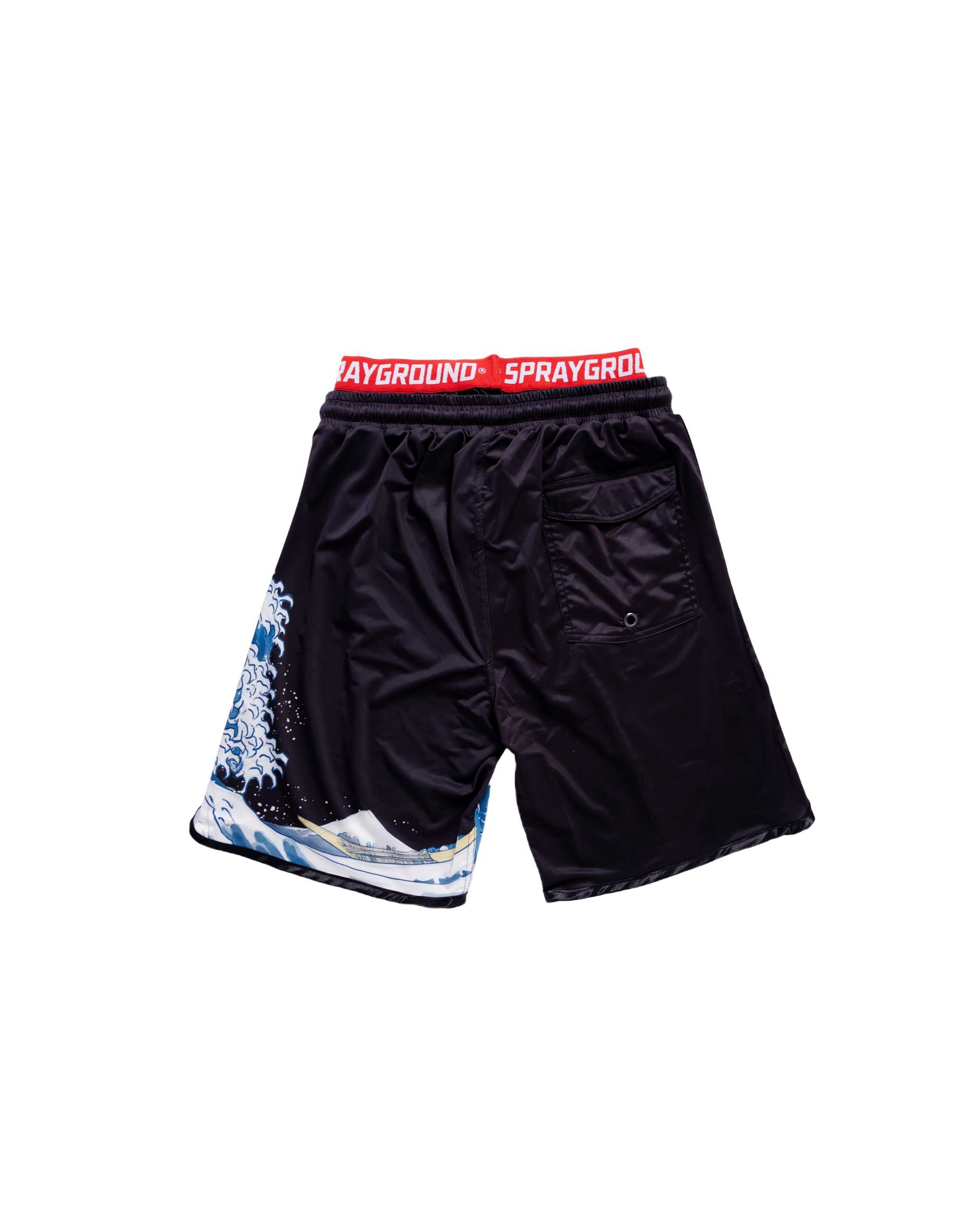 Μαγιό ανδρικα Sprayground Japan Wave Swim Shorts μαυρα | 1728WJHUG